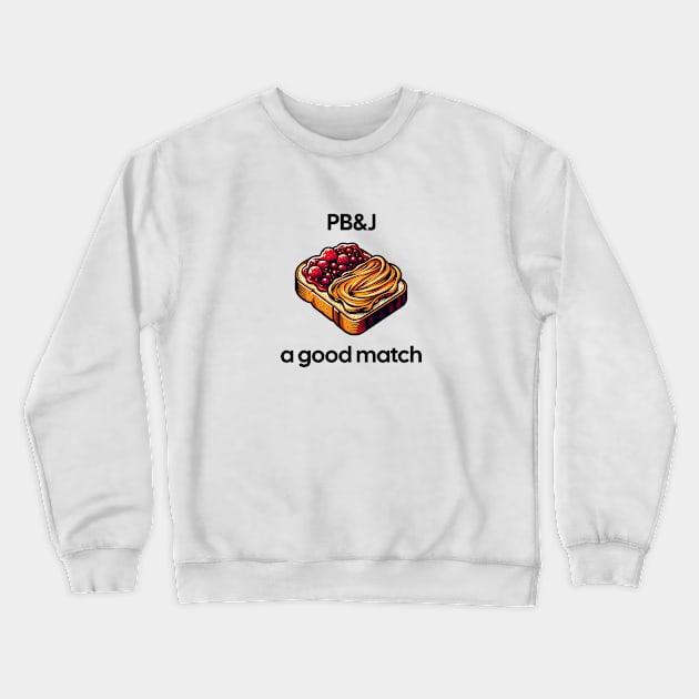 Peanut Butter And Jelly Toast Kawaii Yummy Sandwich Food Crewneck Sweatshirt by Flowering Away